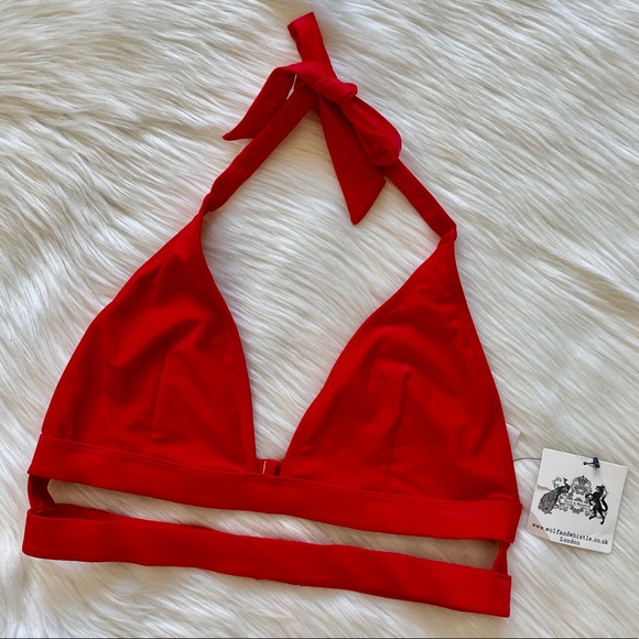 ASOS Other - Wolf & Whistle 16E/F Triangle Swim Top Red NWT.